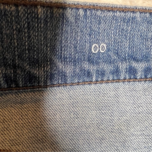 LOFT Embellished Denim Mini Skirt With Distressing Size 00 - Picture 5 of 7